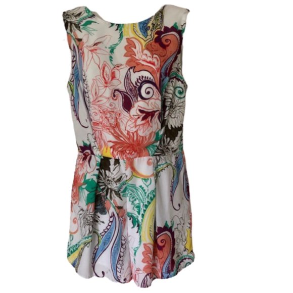 Saks Fifth Avenue Crepe Floral Romper - M - Picture 1 of 7
